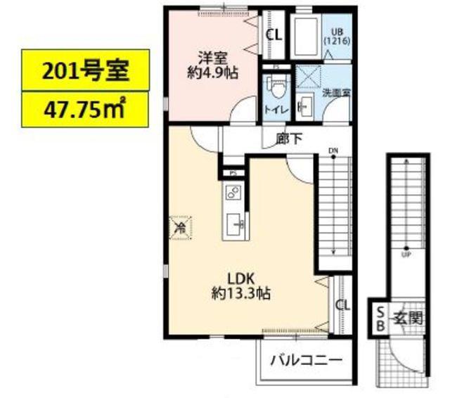 DURA CASA MIHORI(1LDK/2階)の間取り写真