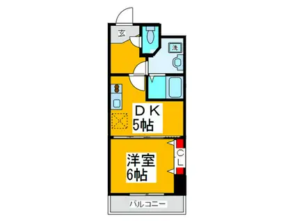 KREHL宿院(1DK/7階)の間取り写真