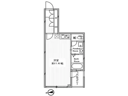 白金高輪レジデンス(ワンルーム/4階)の間取り写真