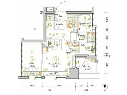 SYFORME NAKANO(1DK/2階)の間取り写真