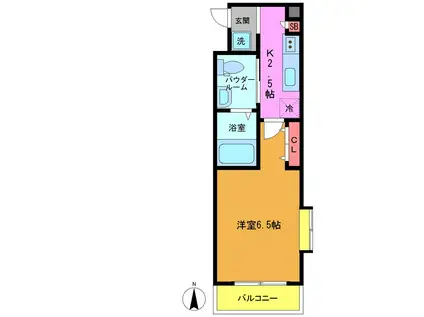 エミナス(1K/4階)の間取り写真