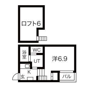 カーサ さくらI(1K/1階)の間取り写真