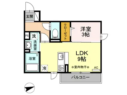 サブリナガーデンヒルズ(1LDK/2階)の間取り写真