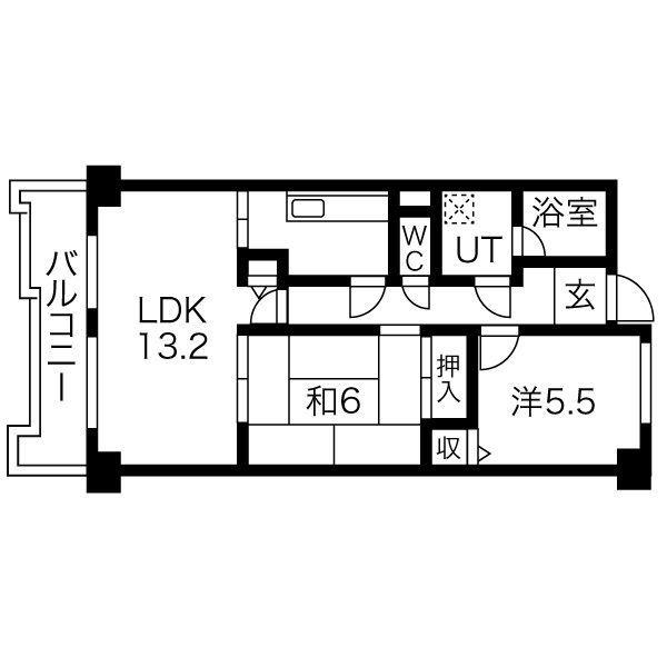 センチュリー竹谷(2LDK/2階)の間取り写真