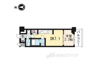 プレサンスTHE KYOTO吉祥院505(1DK/5階)の間取り写真