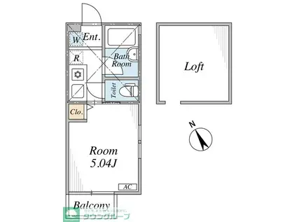 フェリーチェ鶴見イースト(1K/2階)の間取り写真