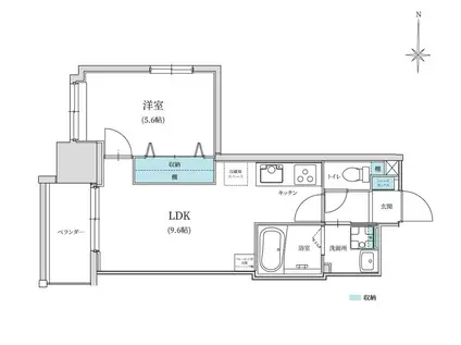 FORBIS五島町(1LDK/12階)の間取り写真