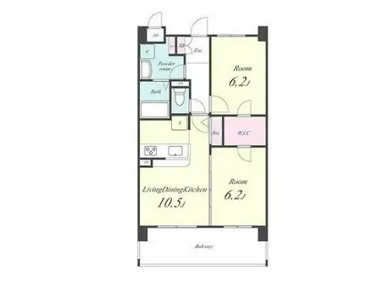 スプランドゥール(2LDK/3階)の間取り写真
