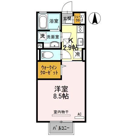 エスペランサ(1K/1階)の間取り写真
