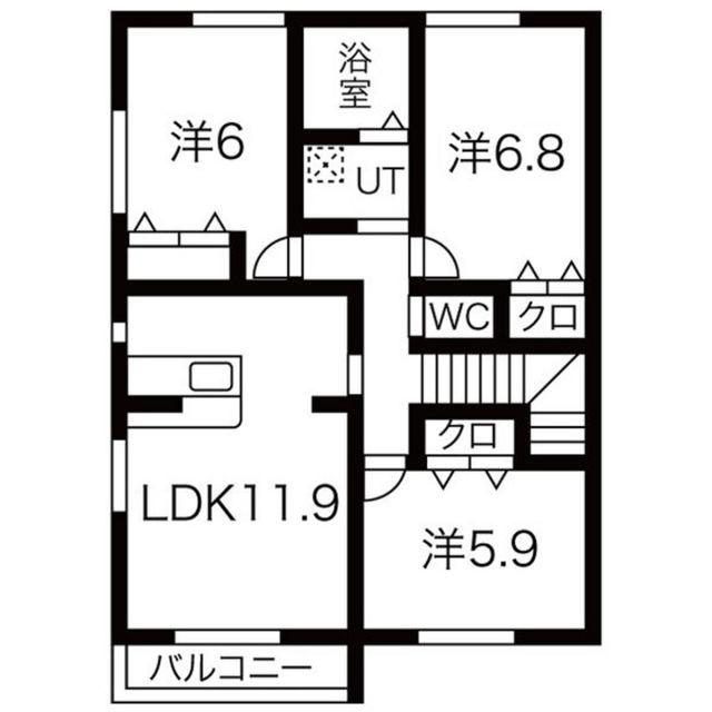 S.S.T(3LDK/2階)の間取り写真