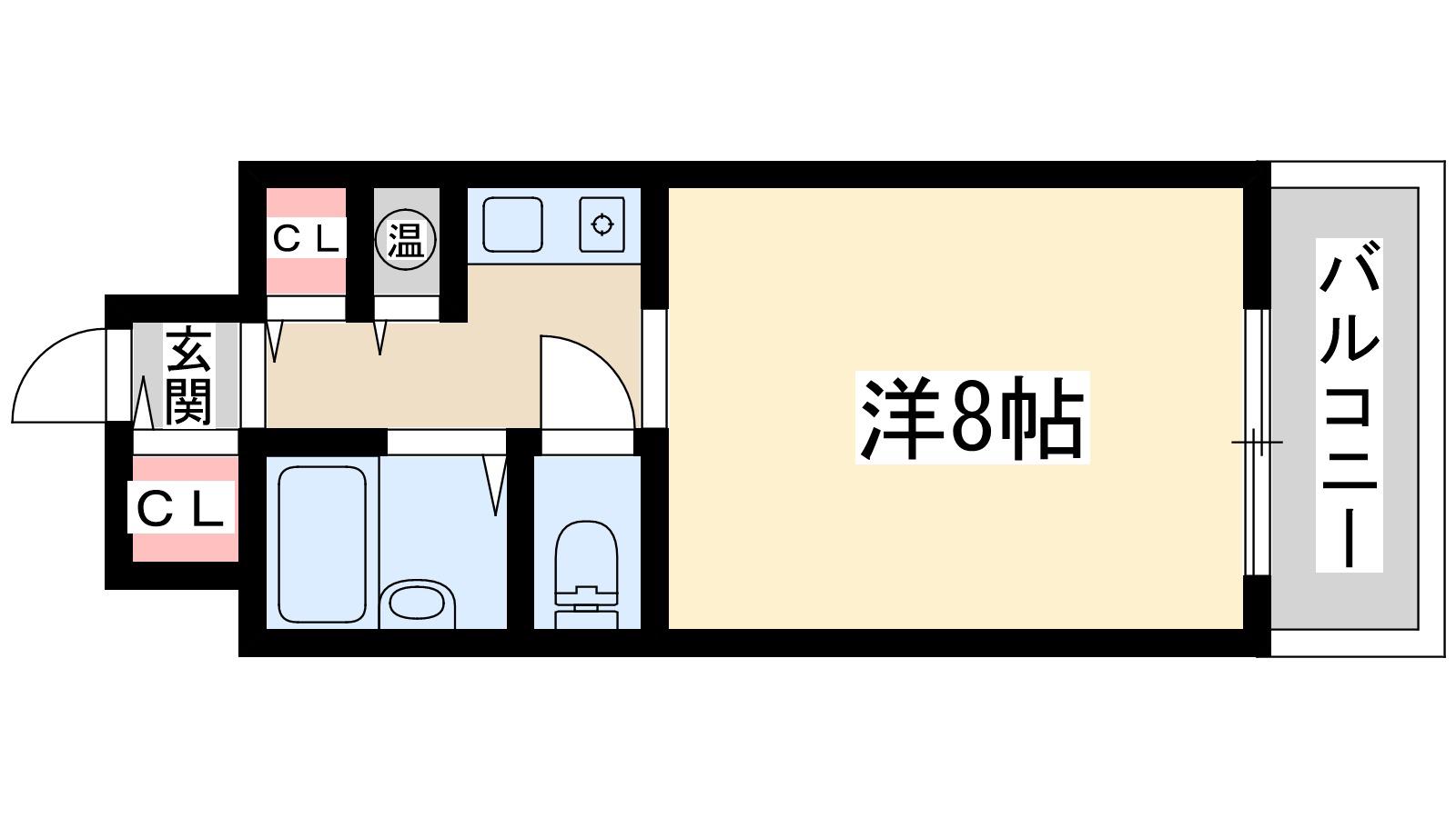 ミーールズ江坂(1K/4階)の間取り写真