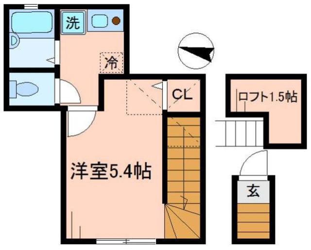 バーミープレイス荻窪(1K/2階)の間取り写真