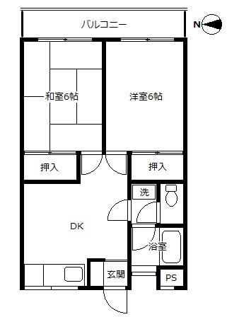 セントラルハイツ(2DK/3階)の間取り写真