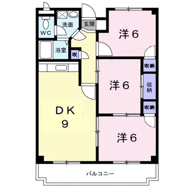 サンモール金剛(3DK/2階)の間取り写真