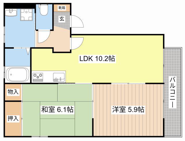 アーバンコート(2LDK/2階)の間取り写真