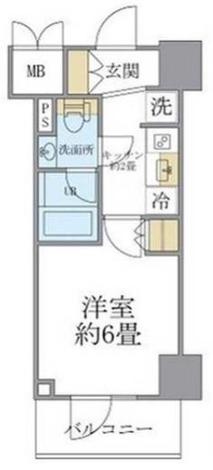 レスピール川崎(1K/4階)の間取り写真