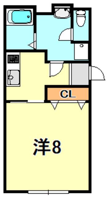 サンマリン五色山(1K/1階)の間取り写真