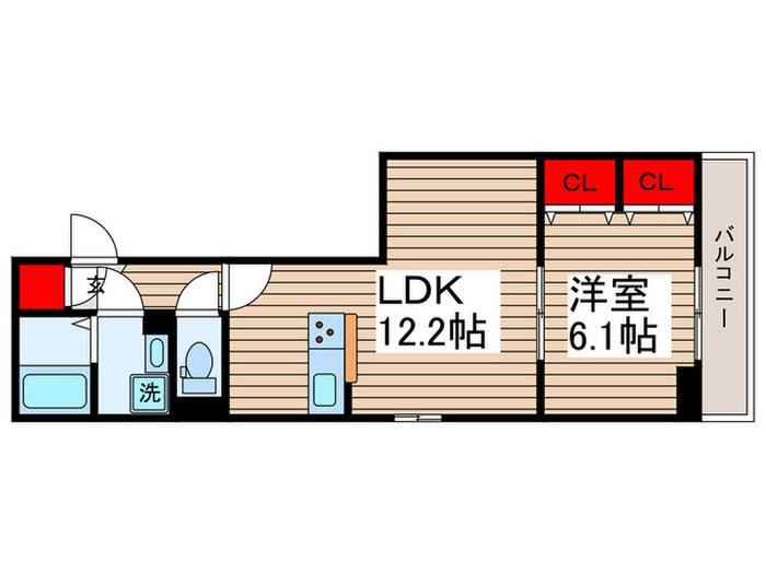 ルリアン北小岩II(1LDK/2階)の間取り写真