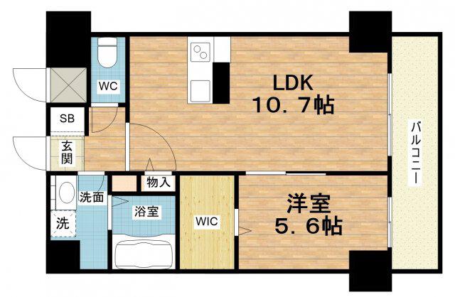 ABUNDANT IMAZATO(1LDK/6階)の間取り写真