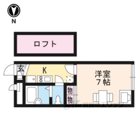 レオパレスエスポワール藤阪(1K/2階)の間取り写真