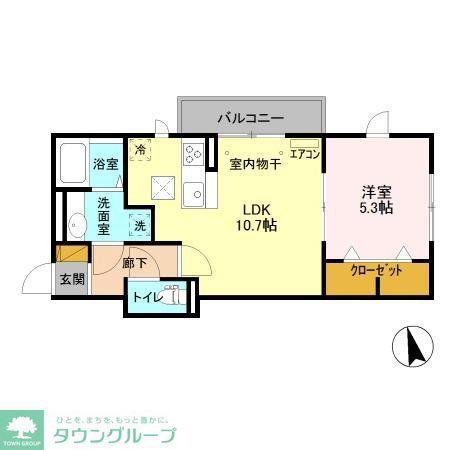 AXIS松戸(1LDK/1階)の間取り写真