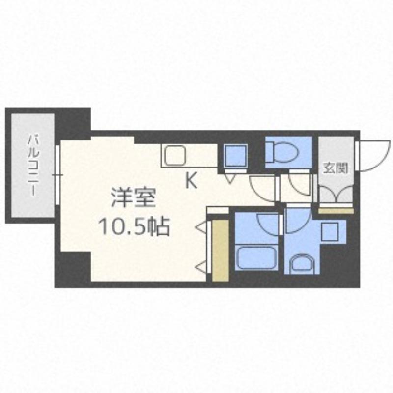 バロンドール(ワンルーム/6階)の間取り写真