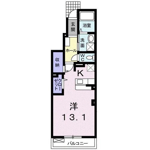 CASTILLO A(ワンルーム/1階)の間取り写真