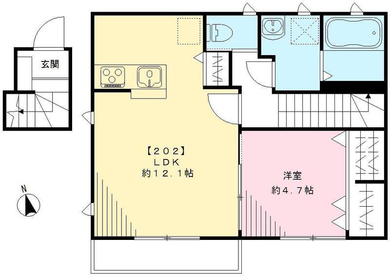 メゾンド桜吉祥寺(1LDK/2階)の間取り写真