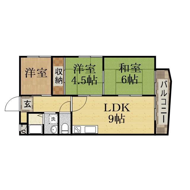 ロイヤルメゾン仁川II(3LDK/3階)の間取り写真