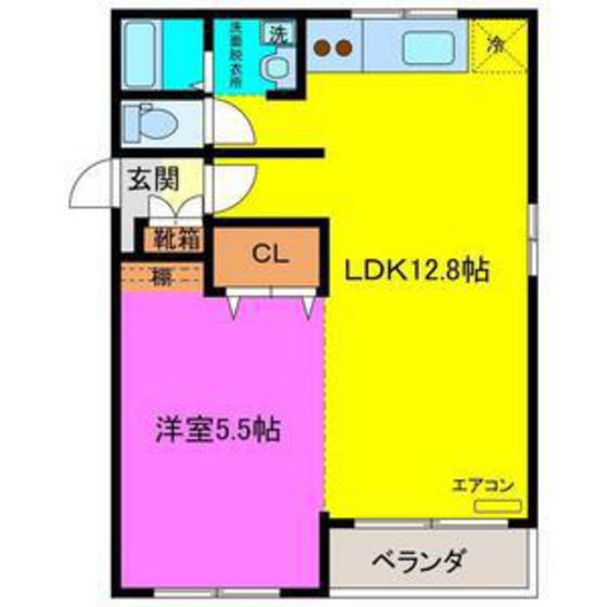 メゾン ドゥ 天翔(1LDK/4階)の間取り写真