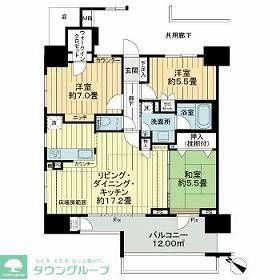 ルネサンス南柏駅前(3LDK/2階)の間取り写真