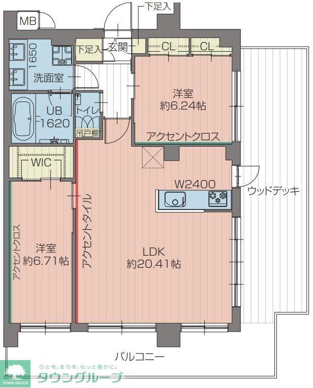 プレジオ北綾瀬ASIAN(2LDK/5階)の間取り写真