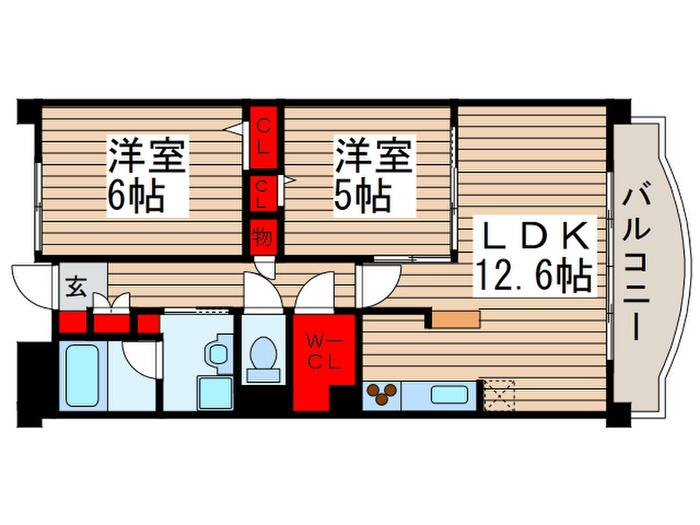 セディアヴィラージュ(2LDK/2階)の間取り写真