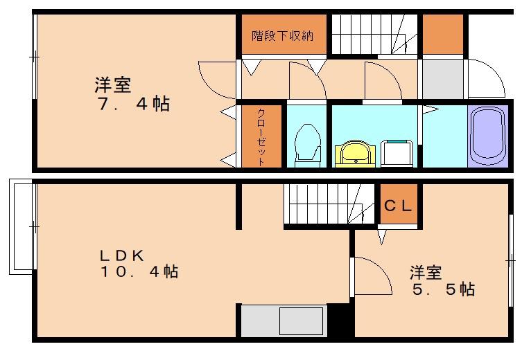 レオネクスト水晶館III(2LDK/1階)の間取り写真