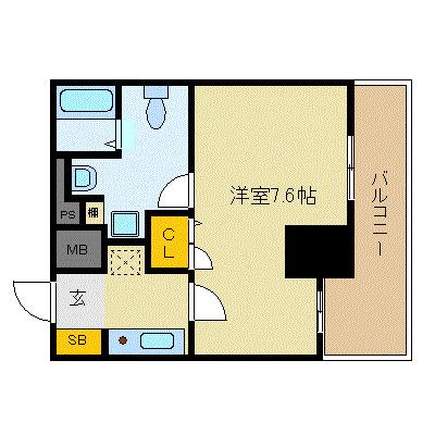 エスリード北浜(1K/4階)の間取り写真