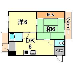 ニッシン岡本マンション(2DK/2階)の間取り写真