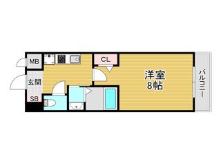 MSPALAZZO OSAKA(1K/9階)の間取り写真