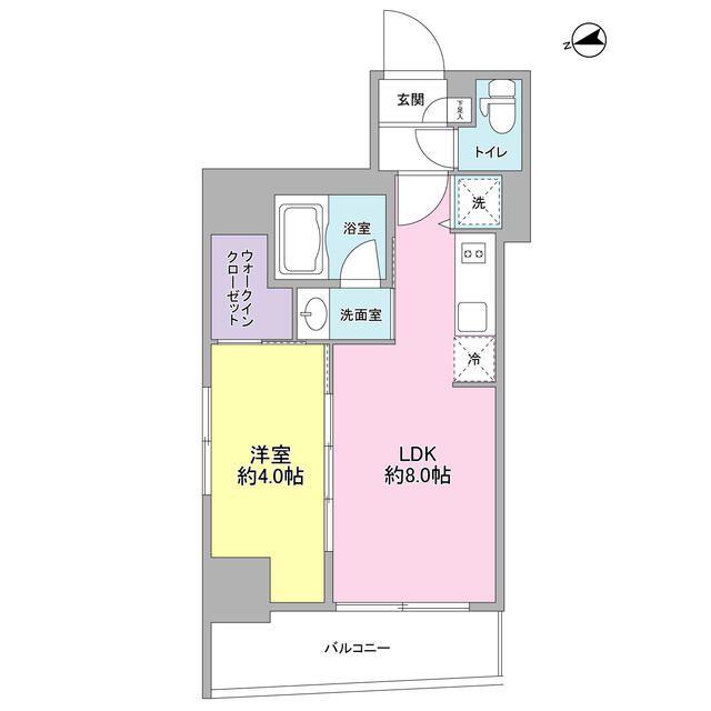 ミュプレ恵比寿(1LDK/11階)の間取り写真