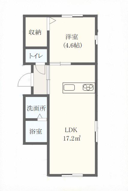 メゾンキャロル(1LDK/2階)の間取り写真
