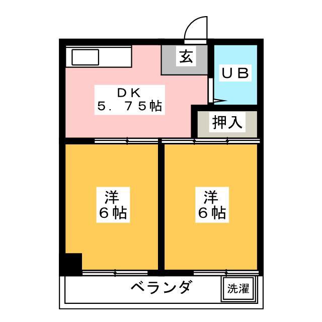マンション麻衣(2DK/3階)の間取り写真