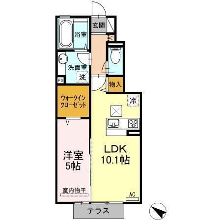ベルフルール(1LDK/1階)の間取り写真