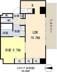 コスモリード谷町六丁目(1LDK/11階)の間取り写真