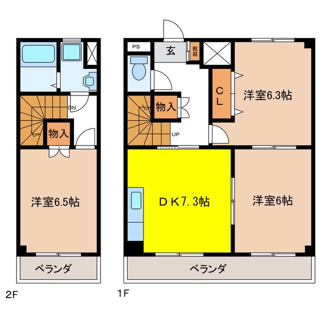 マウンティンVAN(3DK/4階)の間取り写真