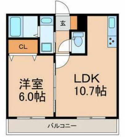 ドミールサワダ(1LDK/2階)の間取り写真