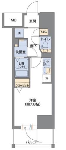 METROSA谷町六丁目サウス(ワンルーム/3階)の間取り写真