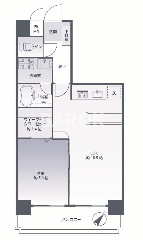 東峰マンション博多駅東(1LDK/5階)の間取り写真