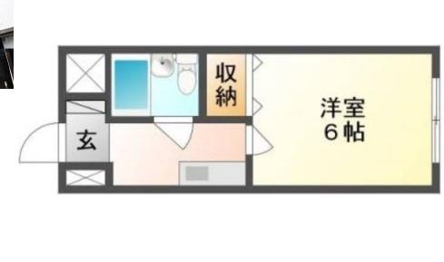 ロイヤルマンション(1K/2階)の間取り写真