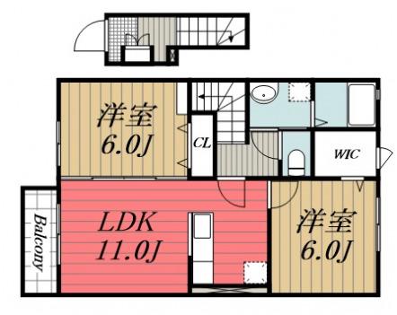 サンリット貴舟(2LDK/2階)の間取り写真