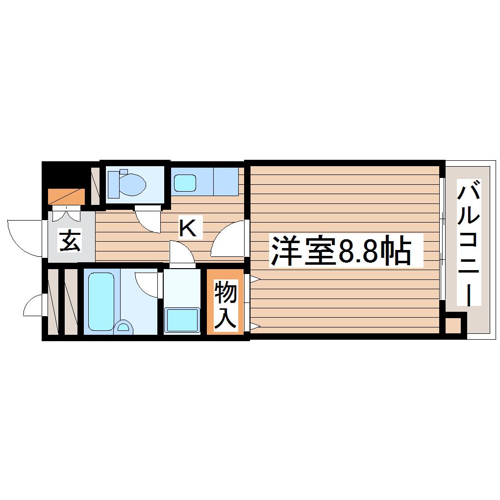 第2サンハイツ台原(1K/2階)の間取り写真