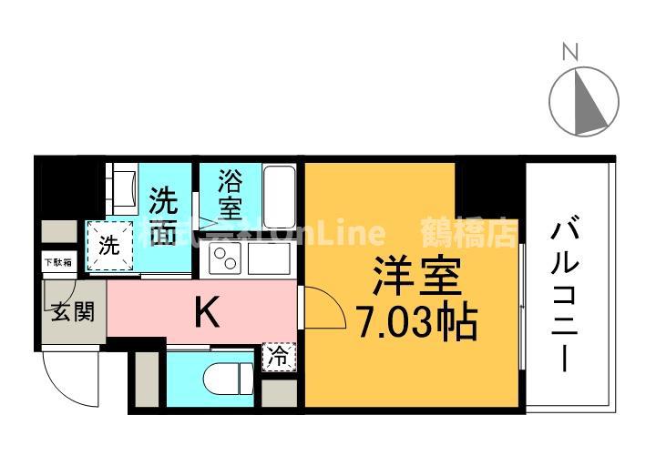 ARTIZA森ノ宮D.C(1K/12階)の間取り写真